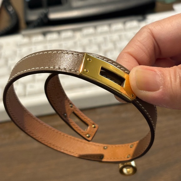 Hermes -Authentic Double Kelly Tour Bracelet Etoupe - Picture 5 of 6